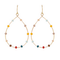 Confetti Beaded Gold Hoops
