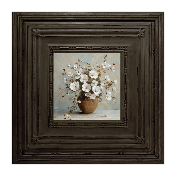 Copper Vase with White Floral Bouquet