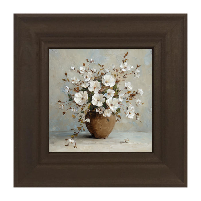 Copper Vase with White Floral Bouquet
