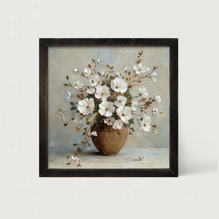 Copper Vase with White Floral Bouquet