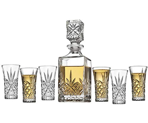 Crystal Decanter and Shot Glasses Barware Set - EK CHIC HOME