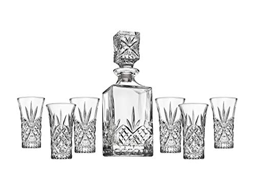 Crystal Decanter and Shot Glasses Barware Set - EK CHIC HOME