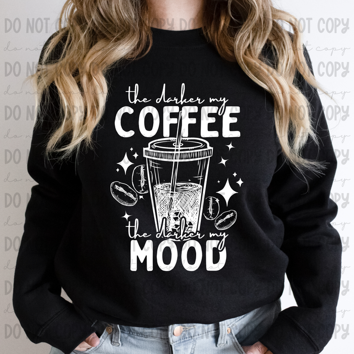 Darker My Mood Iced Coffee B/W Set - PNG