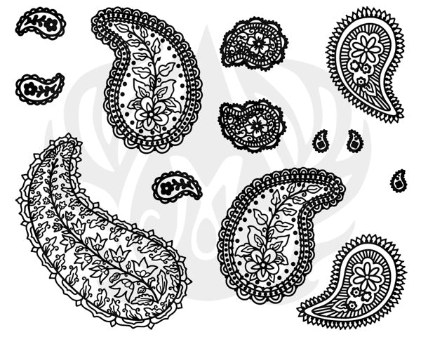 Designer Silkscreen Paisley Individual