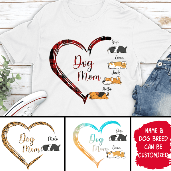 Dog Mom, Personalized T-Shirt, Gift For Dog Lovers