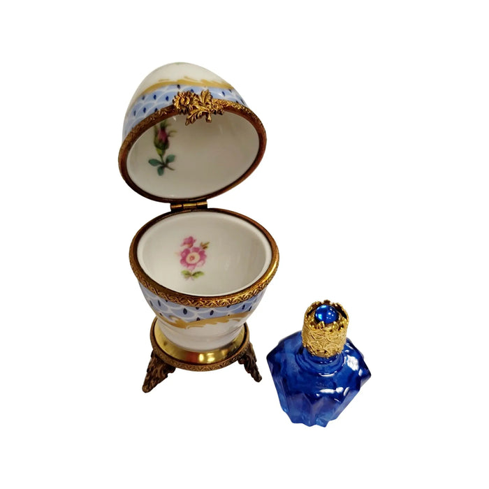 Another view of the Elegance in Egg Perfume Limoges trinket box