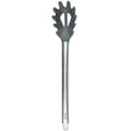 Tovolo Elements stainless steel handled pasta claw in charcoal, ideal for serving and handling cooked pasta.