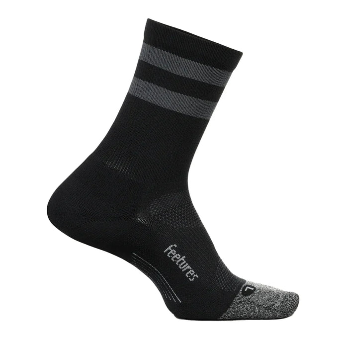 Elite Light Cushion Mini Crew Socks Black High Top Stripe