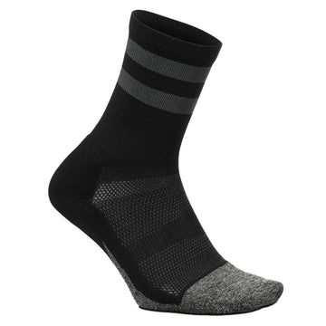 Elite Light Cushion Mini Crew Socks Black High Top Stripe