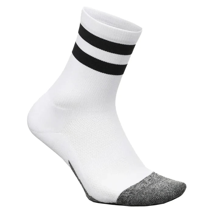 Elite Light Cushion Mini Crew Socks White High Top Stripe