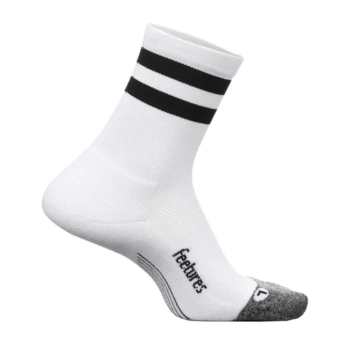 Elite Light Cushion Mini Crew Socks White High Top Stripe