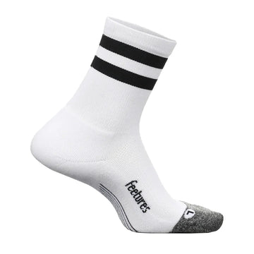 Elite Light Cushion Mini Crew Socks White High Top Stripe