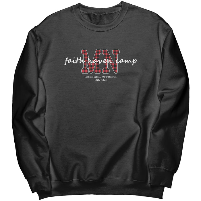 Faith Haven Crew Sweatshirt, Buffalo Plaid MN, Adult, P&C