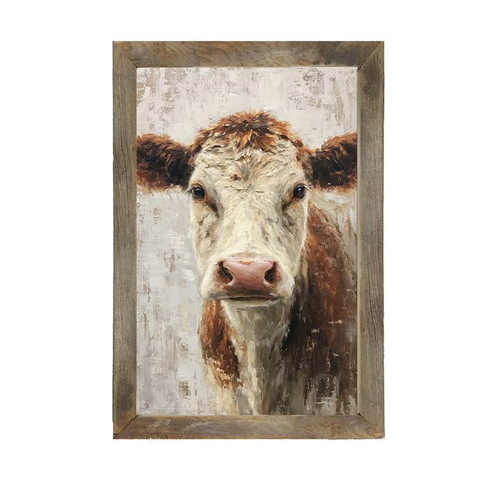 Farm Life Portrait - Brown and White Cow