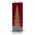 Flatyz Candle: Gold Christmas Tree on Red