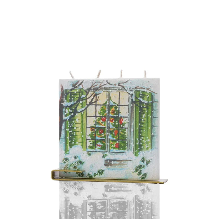 Flatyz Square Candle: Christmas Tree in Window