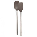 Gray Tovolo Flex Core SS handled mini spatula and spoonula, versatile cooking utensils for stirring and scraping.