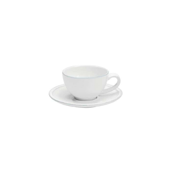 Costa Nova Friso Espresso Cup and Saucer in white, 2203 MUGS porcelain set for coffee serving with elegant design