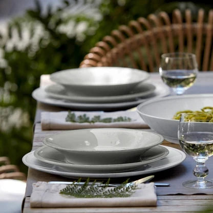 Costa Nova Friso pasta bowl in white, 2201 dinnerware, showcasing a smooth ceramic surface and elegant round shape.