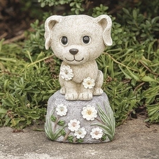 Garden Statue - Dog on Stone