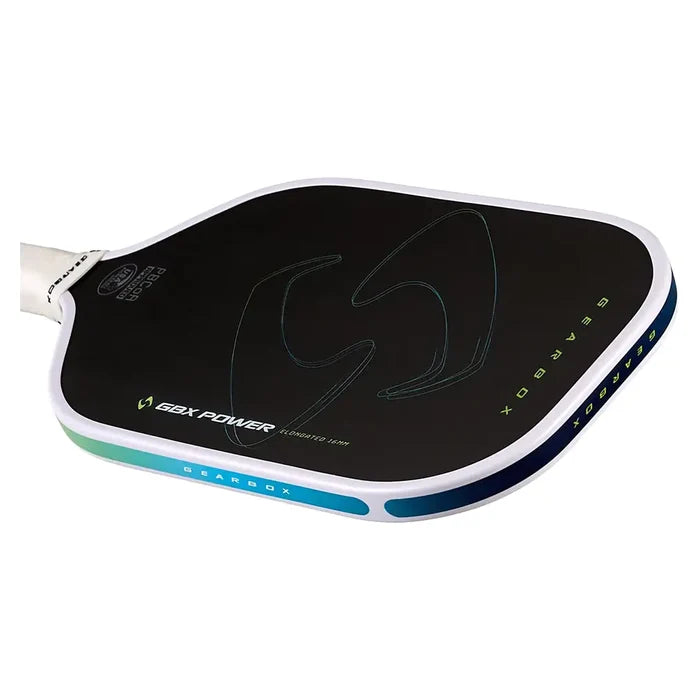 GBX Power Elongated 16mm Pickleball Paddle Black and Blue
