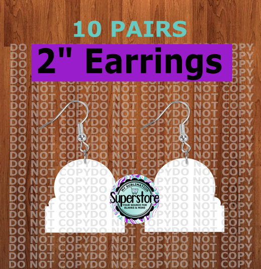 Gingerbread - earrings size 2 inch - BULK PURCHASE 10pair