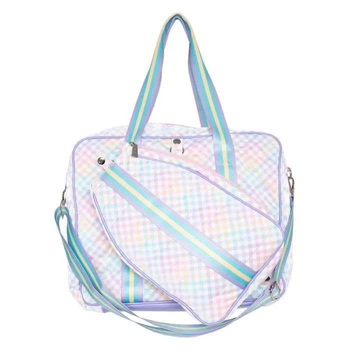 Gingham Pickleball Bag Rainbow