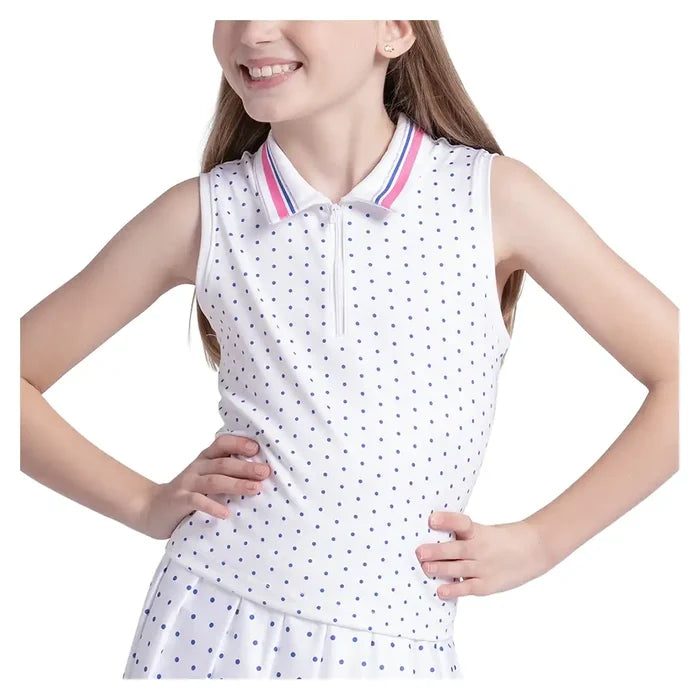 Girls' Bold Statement Polo Tank White