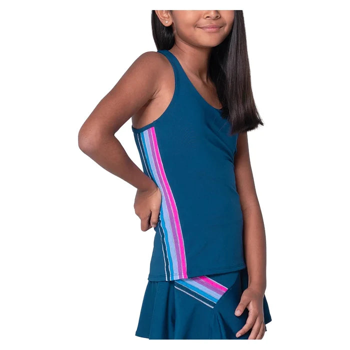 Girls' Chroma Stripe Tank Navy
