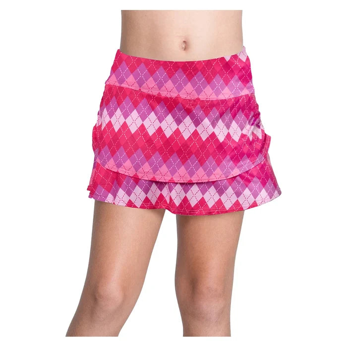 Girls' Diamond Court Tier Skort Mulberry