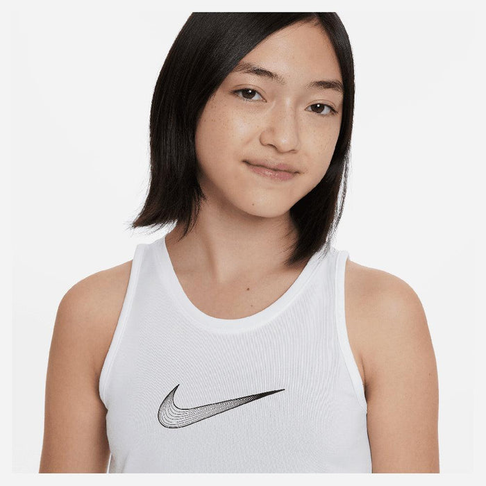 Girls' Dri-FIT One Training Tank White and Black