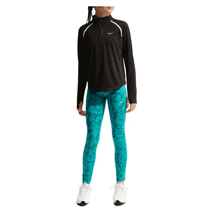 Girls' Dri-FIT Tempo Long-Sleeve Half-Zip Training Top Black and White, Nike, Pickleball Express, IM3661-010BH26-3