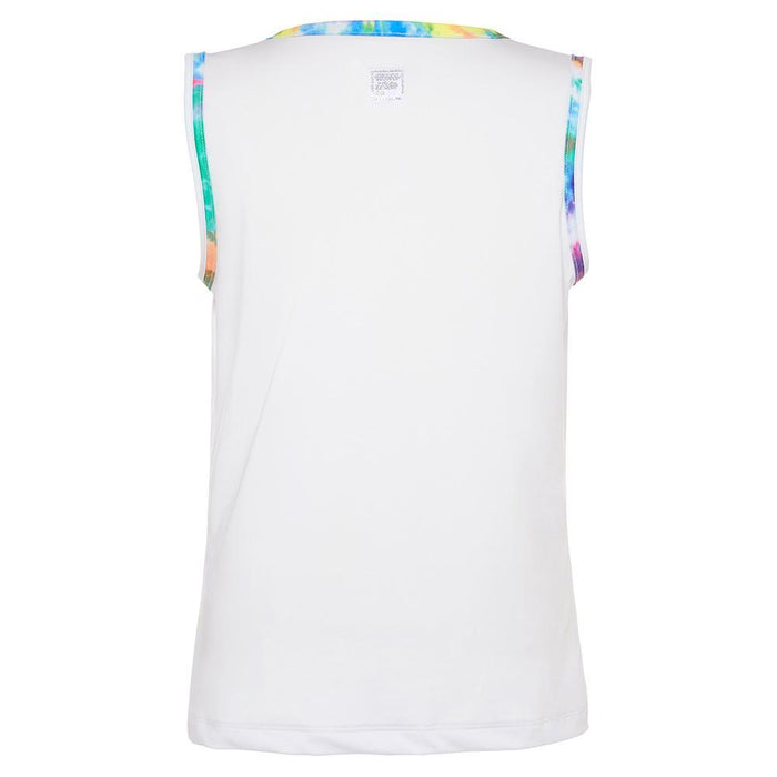 Girls' Full Back Tennis Tank White and Tie Dye