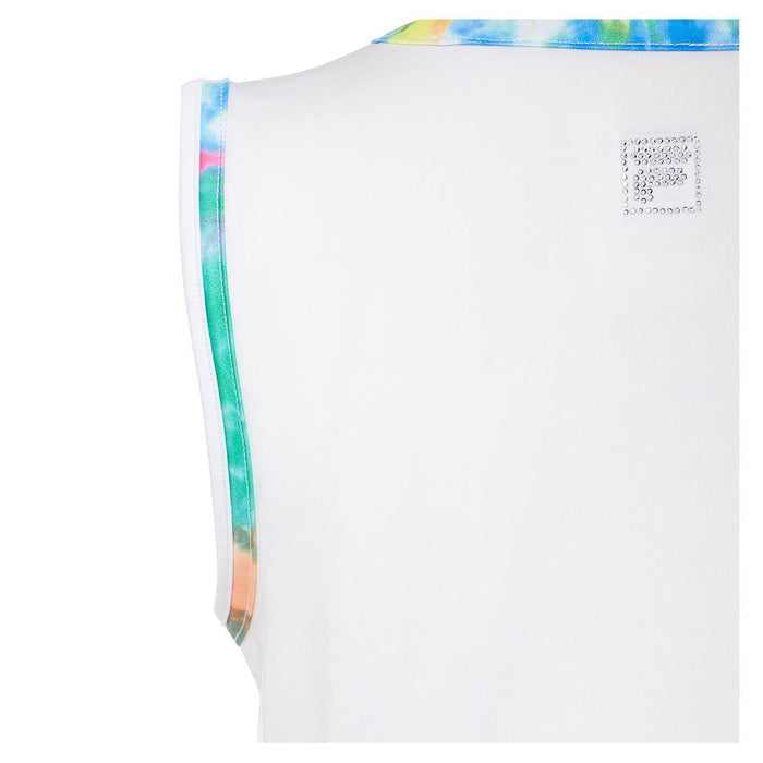 Girls' Full Back Tennis Tank White and Tie Dye