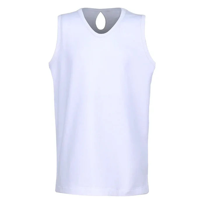 Girls' Keyhole Back Tank White