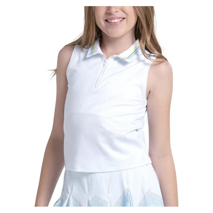 Girls' Lanes Of Fun Polo Tank White