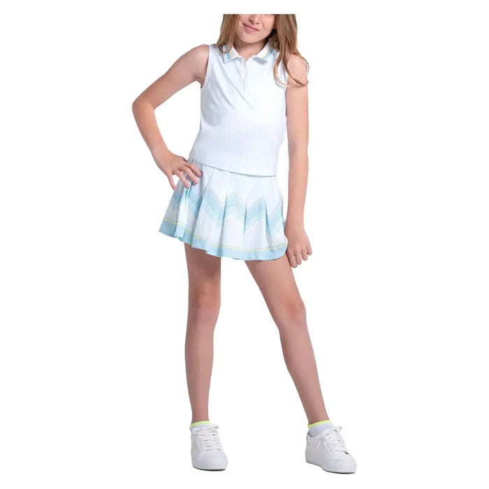 Girls' Lanes Of Fun Polo Tank White