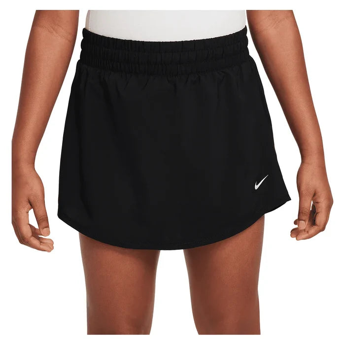 Girls' One Dri-FIT High-Waisted Skort Black and White