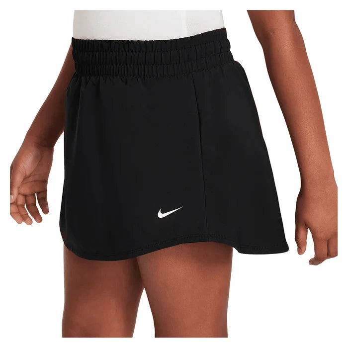 Girls' One Dri-FIT High-Waisted Skort Black and White