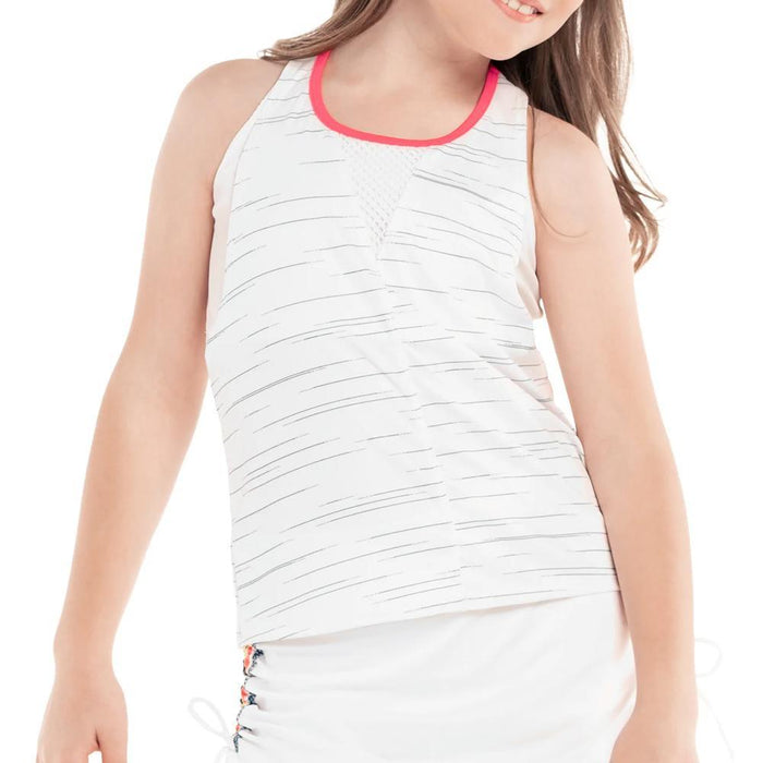 Girls' Palm Line Layer Tank White