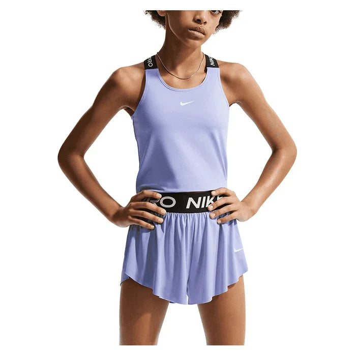 Girls' Pro Dri-FIT Training Tank Light Thistle and Black-Apparel-Nike-IF1747-569-Tennis Express