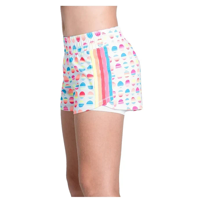 Girls' Retro Sunset Short White