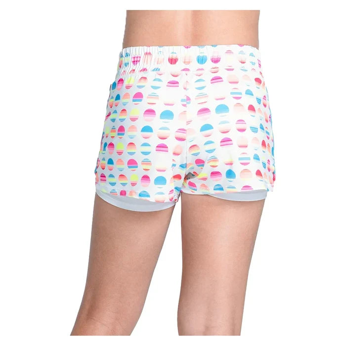 Girls' Retro Sunset Short White
