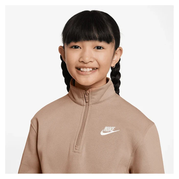 Girls' Sportswear Club Fleece 1/2-Zip Long-Sleeve Top