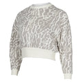 Girls' Sportswear Club Fleece Boxy Crew-Neck All Over Print Sweatshirt College Grey and Sail
