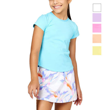 Girls' UV Short Sleeve Tennis Top