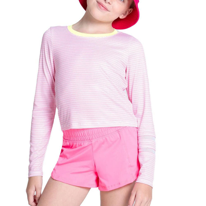 Girls' Victory Steak Long Sleeve Top Pink
