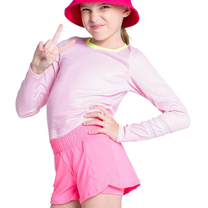Girls' Victory Steak Long Sleeve Top Pink