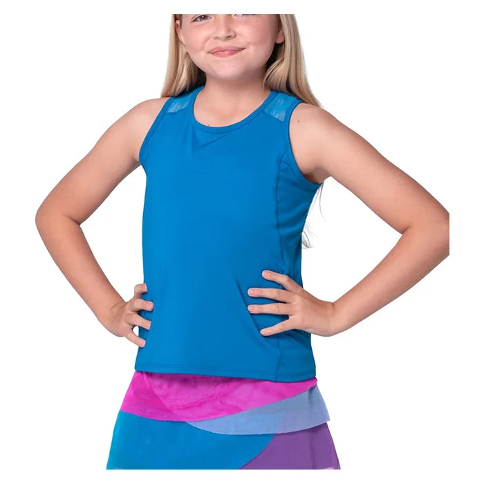 Girls' Volley Tank Electric Blue