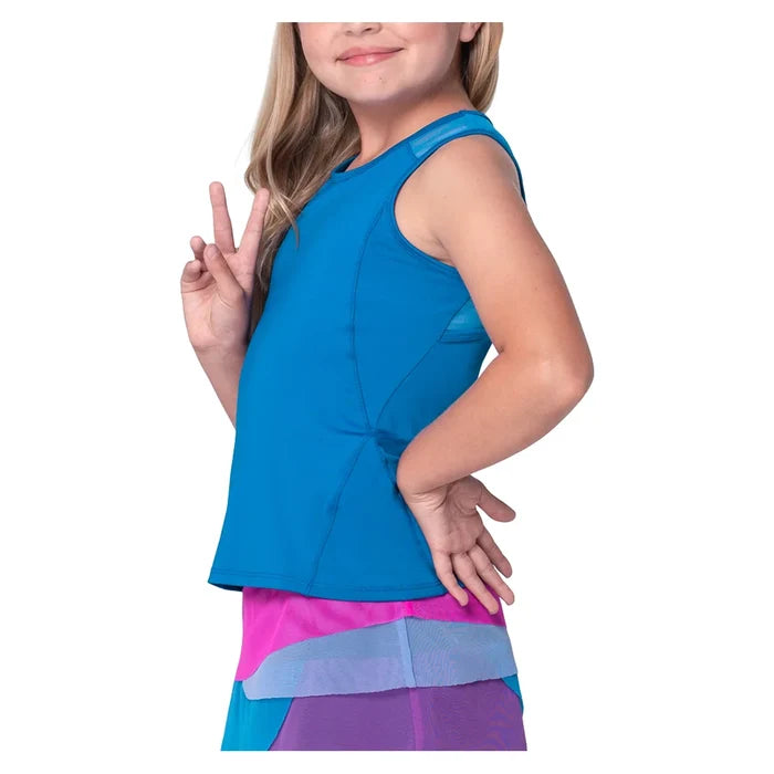 Girls' Volley Tank Electric Blue